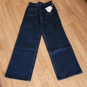 Dark Blue Wide Leg Women's Jeans